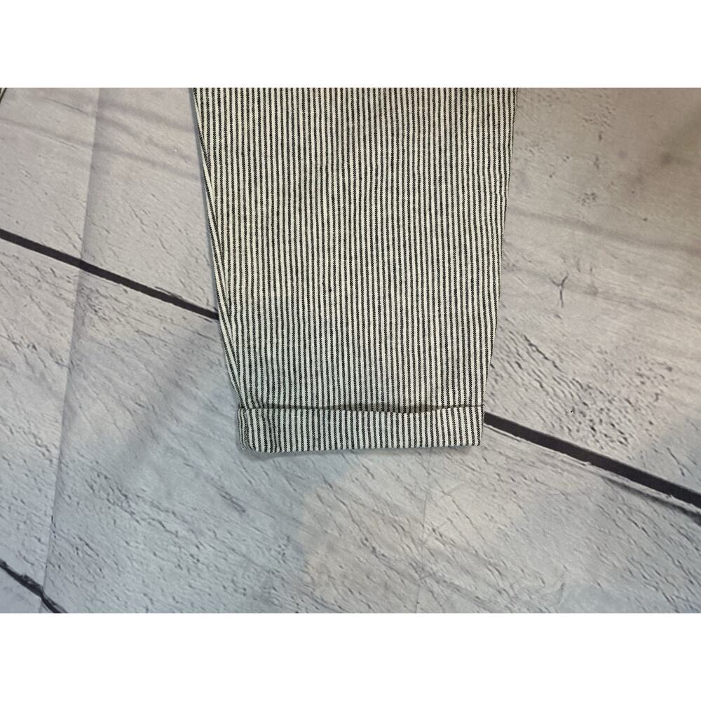 NWT J. Crew Re-Imagined Striped Linen Blend Drawstring Cropped Pants Size 10 - Picture 3 of 5